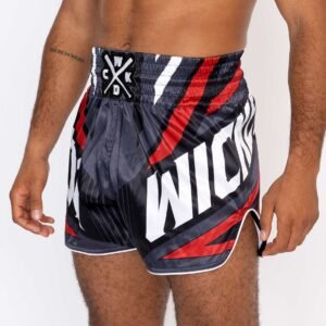 Short de Muay Thaï Wicked One District – Gris/Rouge