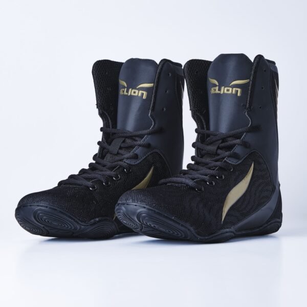 Chaussures de Boxe ELION Rapide Noir/Or Réflechissant réflective