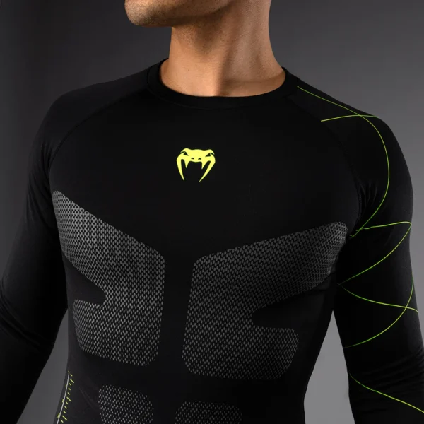 Rashguard Manches Longues Venum Training Camp 4.0 - Noir/Vert fluo
