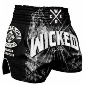 Short de boxe Thaï Wicked One Trouble noir
