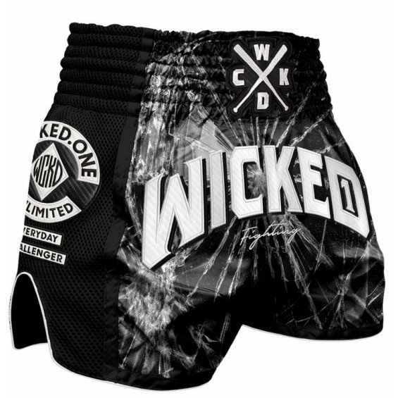 Short de boxe Thaï Wicked One Trouble noir